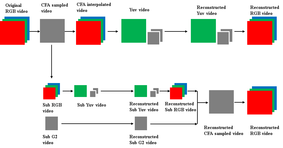 단일 채널 컬러 센서를 이용하는 동영상 압축 기법 성능 비교를 위한 시뮬레이션 구조