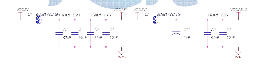 아날로그 5V/3.3V 캐패시터단 설계