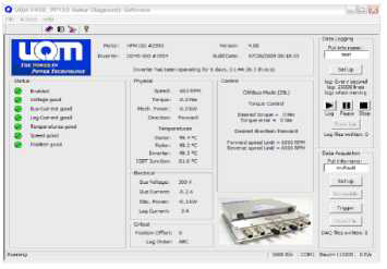 UQM Motor Diagnostic Software GUI