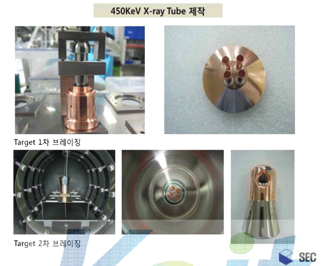 450KeV X-ray Tube 제작 (Target부 브레이징 작업 사진)