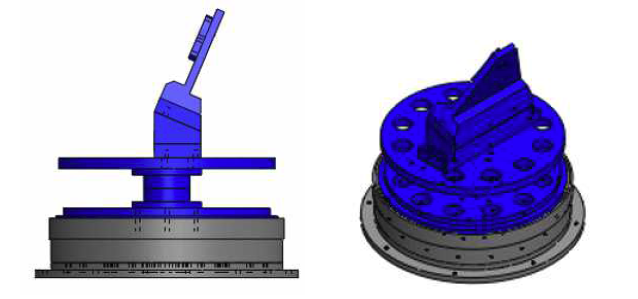 CT의 Turn Table과 Jig의 3D Side & ISO View