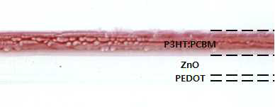 PET / PEDOT / ZnO / P3HT:PCBM 다층 인쇄 결과