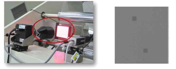 Area scan camera 및 레지스터 마크 측정 사진