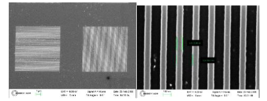 임프린팅에 사용된 스탬프의 전자 현미경 사진