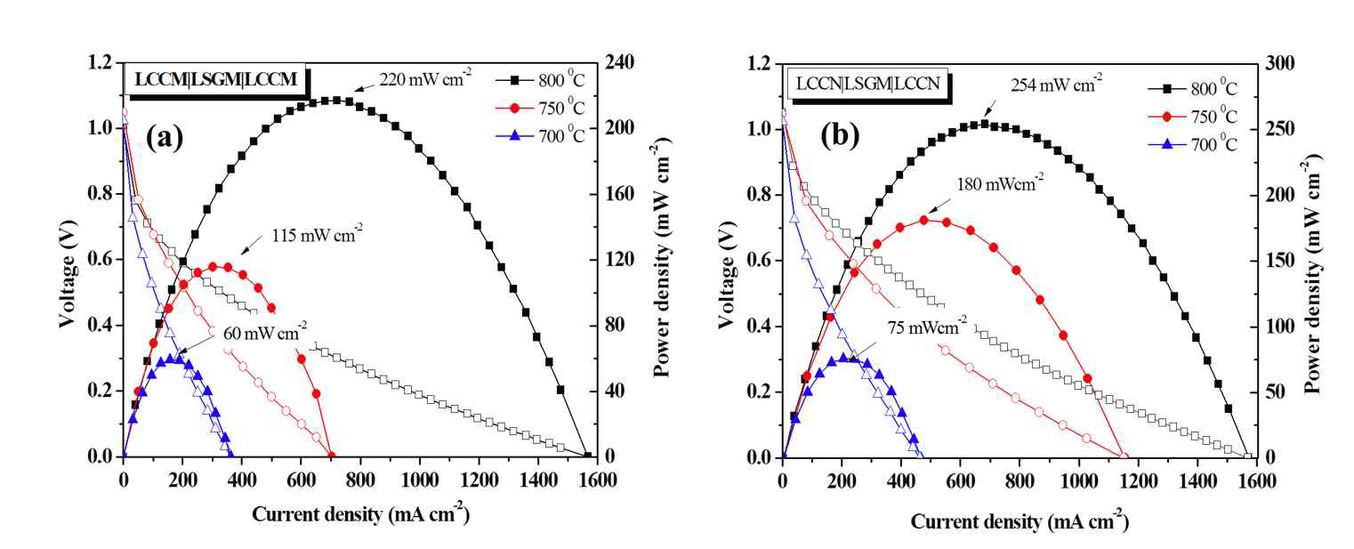 LCCX//LSGM//LCCX 대칭형 단전지의 출력 특성