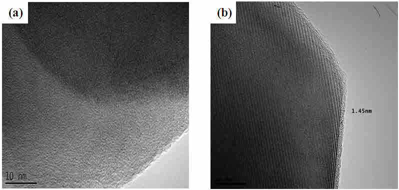 TEM images of PI coated Li0.995V0.005Ni0.5Mn1.5O4 cells