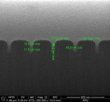 PEALD TaN 3nm 처리후 17~19nm급 Trench Wafer