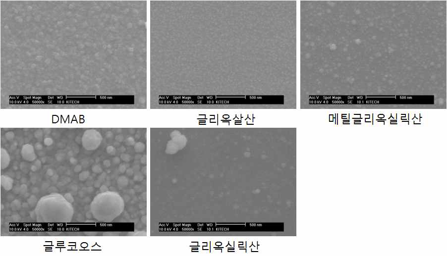 환원제 변화에 따른 피막형상