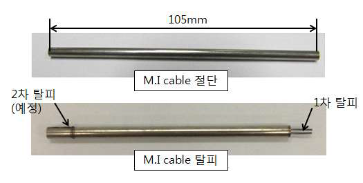 M.I cable 절단 및 탈피 공정