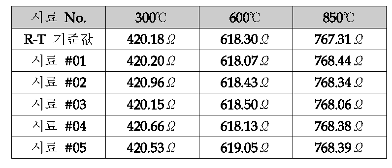 선형적 특성 시험 측정 저항값