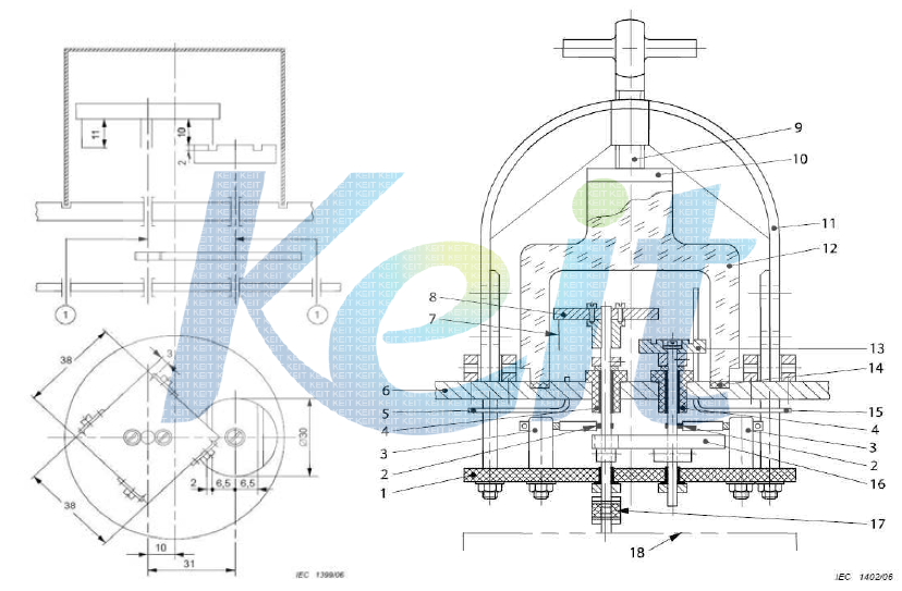 spark test apparatus according to IEC 60079-11 Annex B