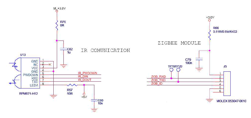 IR 통신, Zigbee 통신을 위한 회로 설계