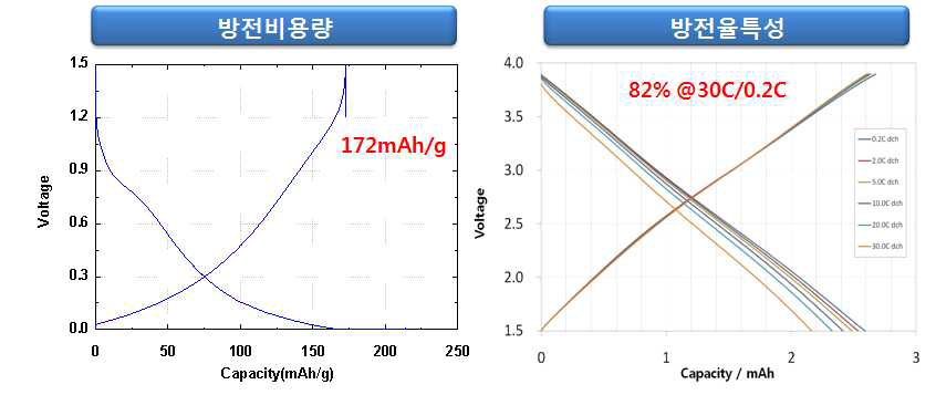 파일럿 플랜트 제조품의 전기화학적 특성 결과