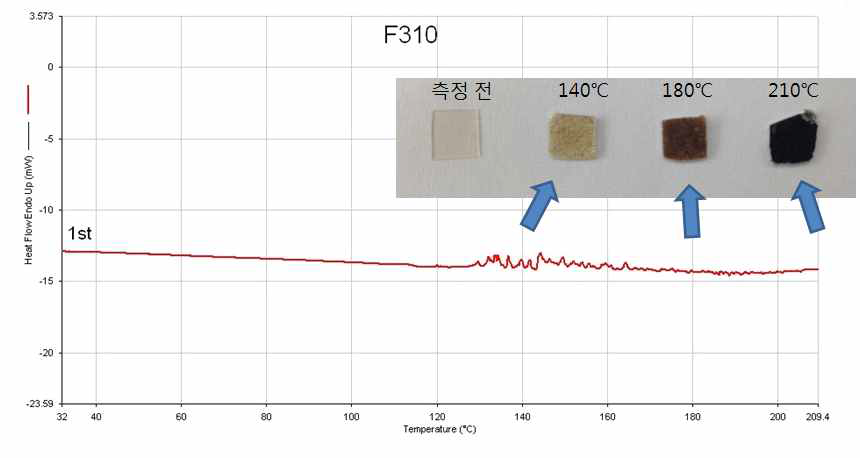 PVDC (F310)의 DSC에 의한 thermogram.