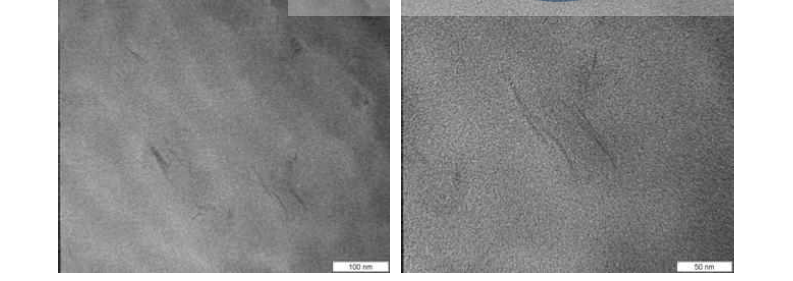 MPET/3wt% closite 93A의 습열처리 후 TEM사진 .