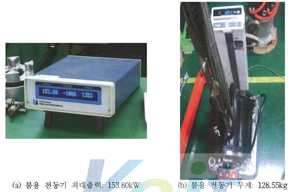 붐용 전동기 최대 출력 밀도 측정