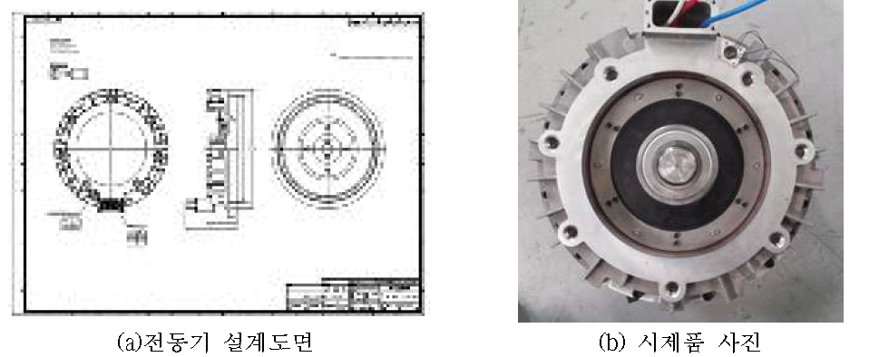 엔진보조용 전동기 설계도면 및 사진