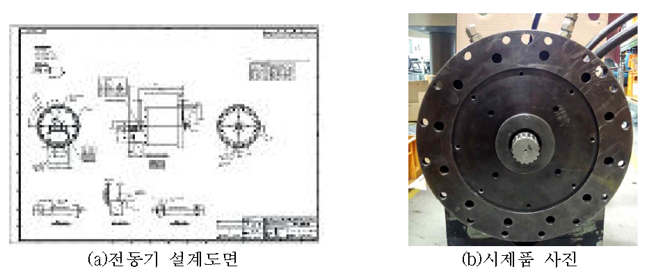 붐용 전동기 설계도면 및 사양