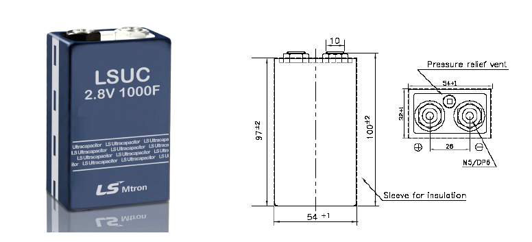 1000F 울트라커패시터 사진 및 외관도