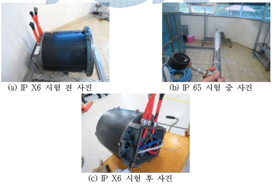 붐용 전동기 IP X6 시험