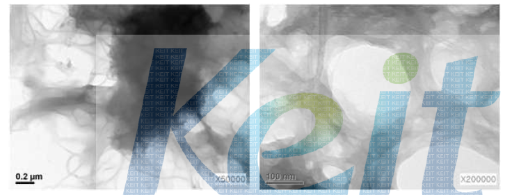 CNT-PEDOT 5번 시료의 TEM 사진