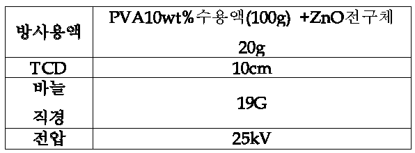 ZnO 제조 전기방사 조건