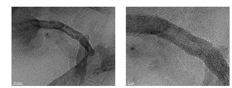 CNT-PEDOT 13번 시료의 TEM 사진
