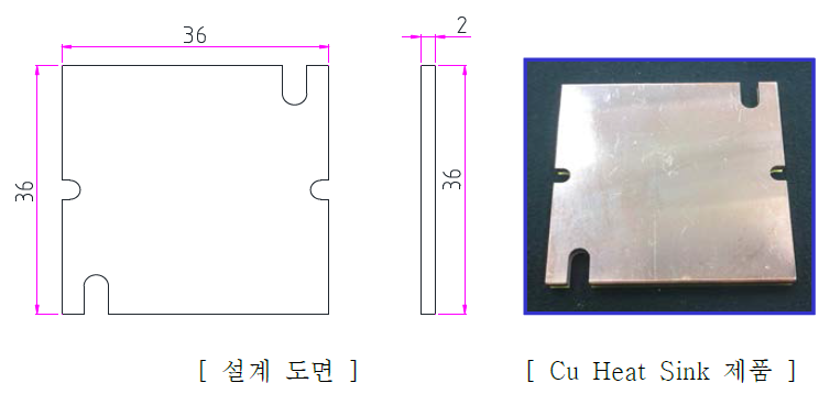 Cu Heat Sink 제작 완료 제품