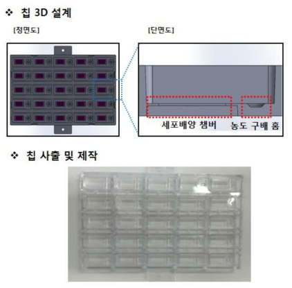 4차 디자인 2차원 칩 농도구배 4차 디자인 및 칩 제작