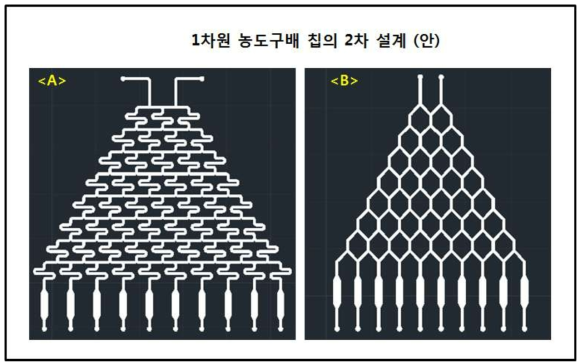 미소유체회로 1차원 농도구배 PDMS 칩의 2차 설계 (안)