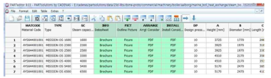 Part Solutions의 파라메트릭 테이블