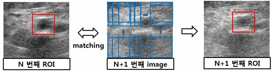 새로운 Frame에서 ROI와 Motion vector를 얻는 과정을 설명한 그림