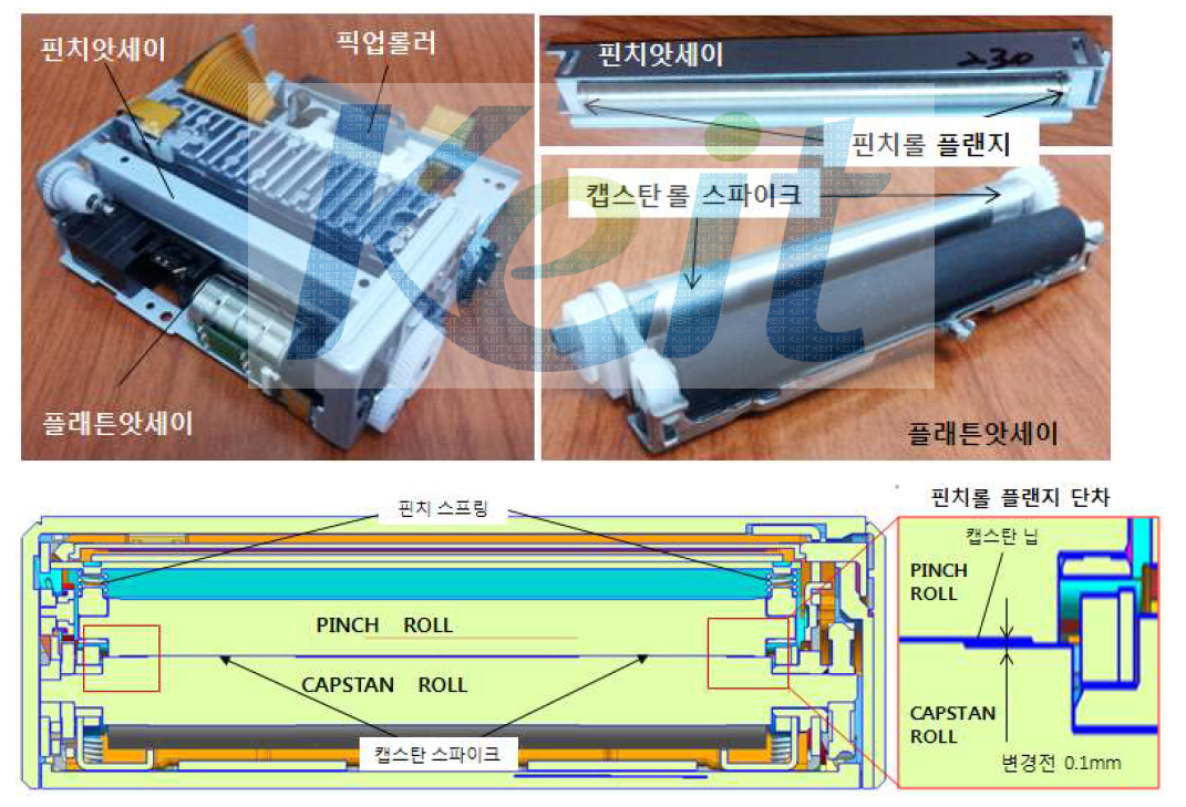 핀치롤 플랜지 단차 단면도