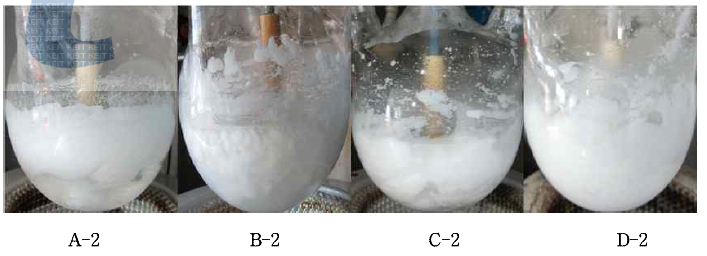 Hydroxyl silicone과 amino silicone의 혼합 비율에 따른 제품 점도