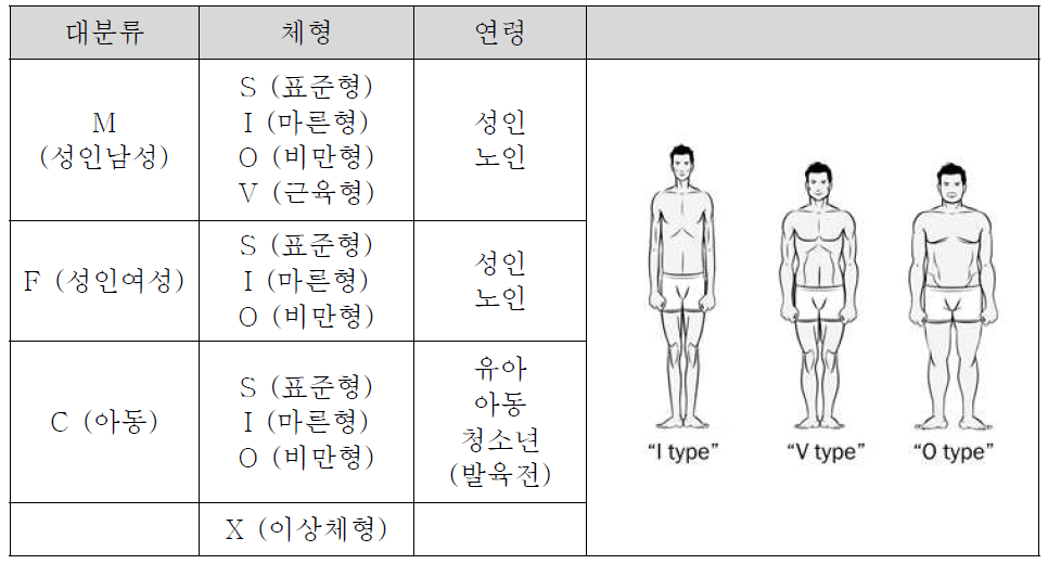 화상환자 압박복의 대상과 체형별 분류