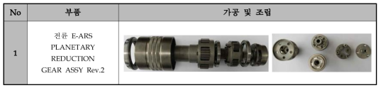 전륜 ARS用 감속기 수정 시제품 가공 및 조립