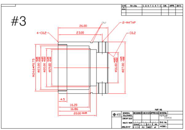23-F20 렌즈 홀더 도면