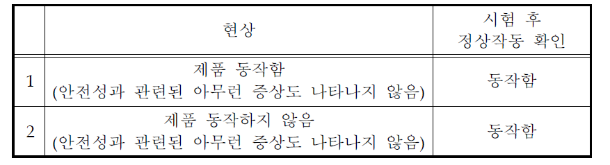 자기식 안정기와의 오용시험