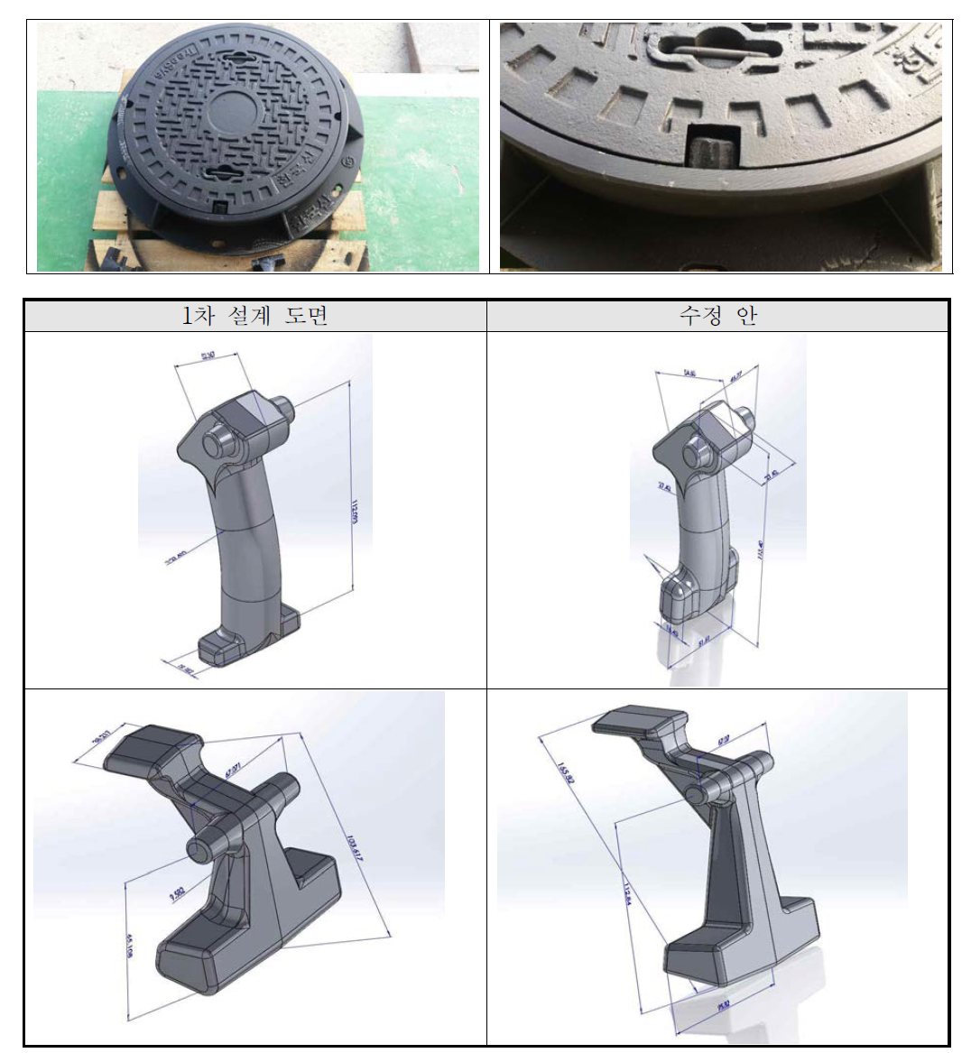 잠금장치 맨홀 수정 전후 도면