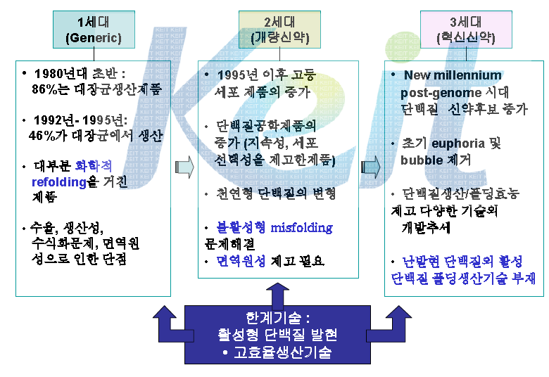 단백질 의약품 개발의 발전단계에 대한 개념적 구성 및 주안점