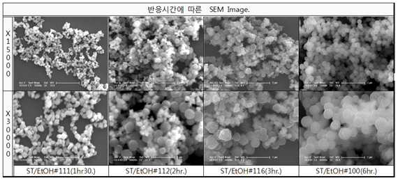 반응시간에 따른 SEM Image