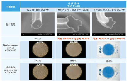 복합기능 항균 섬유(II형)의 항균성 평가