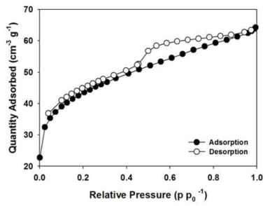 Steam activation에 의해 합성된 활성탄의 흡·탈착 등온선