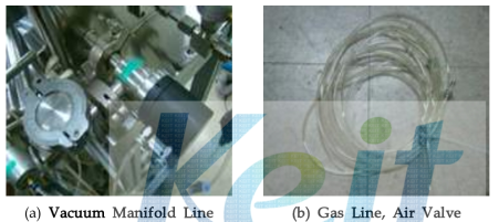 챔버 분위기 제어를 위한 Vacuum Manifold Line & Gas Line, Air Valve의 사진