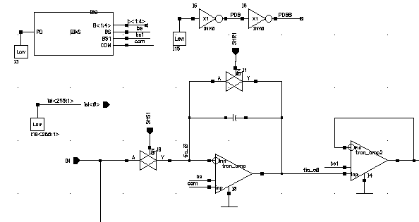 Trans impedance amp chain의 schematic