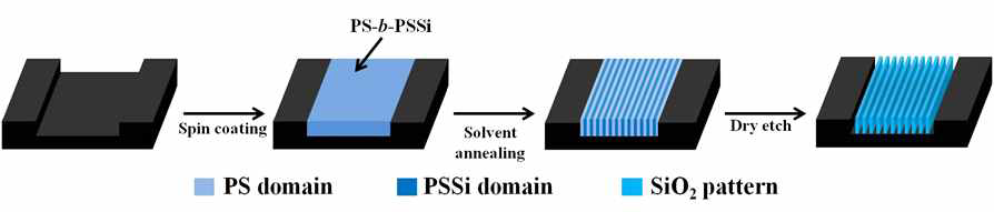 마이크로 패턴과 블록공중합체를 이용한 나노 line 패턴 제작 공정