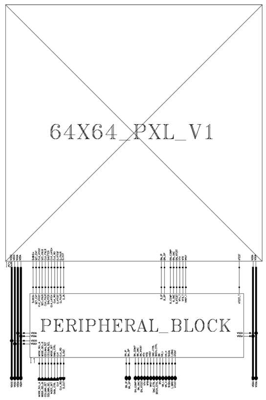 64x64 Pixel의 16bit 해상도 동영상 ROIC의 TOP Schematic