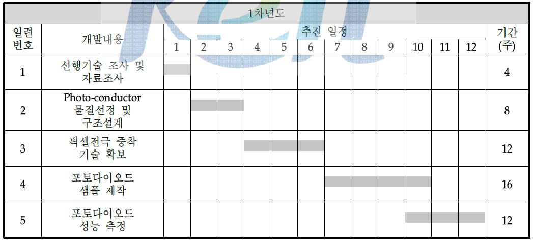 1차년도 연구개발 추진일정-참여기관