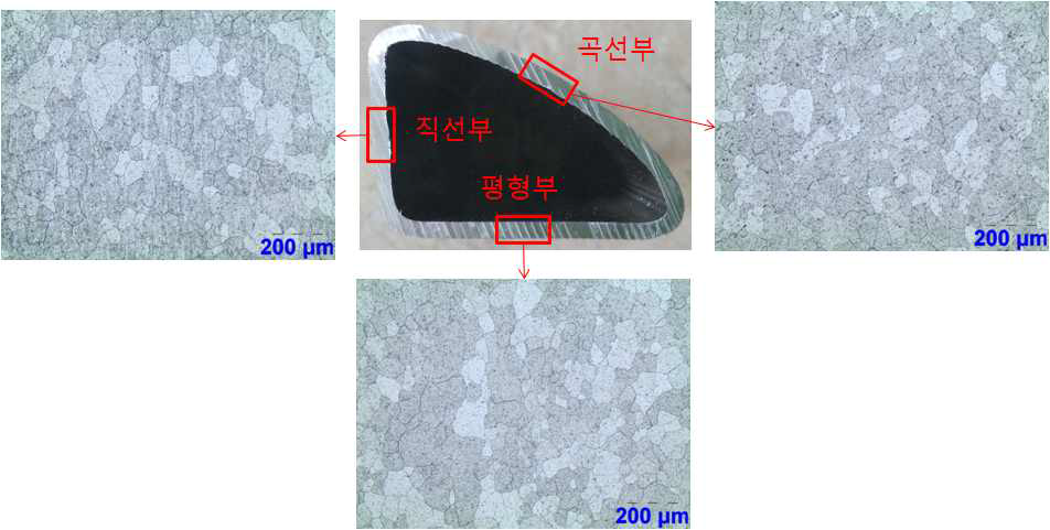 ECO 6005-1의 압출재 미세조직 상태