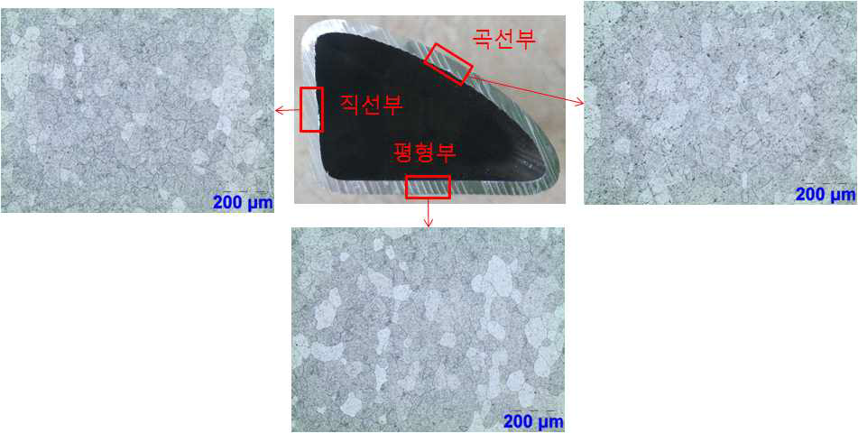 ECO 6005-2의 압출재 미세조직 상태